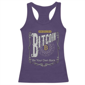 Funny Crypto Investing Racerback Tank Top Vintage Bitcoin HODL Be Your Own Bank Cryptocurrency TS02 Purple Print Your Wear