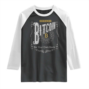 Funny Crypto Investing Raglan Shirt Vintage Bitcoin HODL Be Your Own Bank Cryptocurrency TS02 Black White Print Your Wear