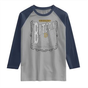 Funny Crypto Investing Raglan Shirt Vintage Bitcoin HODL Be Your Own Bank Cryptocurrency TS02 Sport Gray Navy Print Your Wear