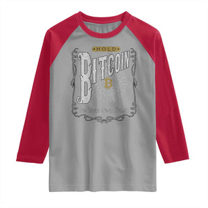 Funny Crypto Investing Raglan Shirt Vintage Bitcoin HODL Be Your Own Bank Cryptocurrency TS02 Sport Gray Red Print Your Wear