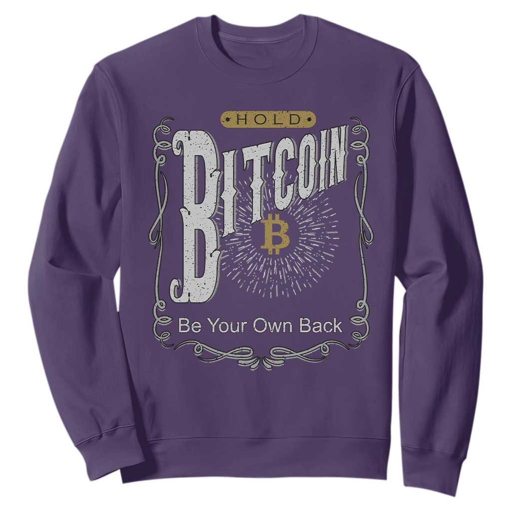 Funny Crypto Investing Sweatshirt Vintage Bitcoin HODL Be Your Own Bank Cryptocurrency TS02 Purple Print Your Wear