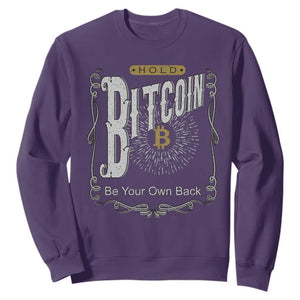 Funny Crypto Investing Sweatshirt Vintage Bitcoin HODL Be Your Own Bank Cryptocurrency TS02 Purple Print Your Wear