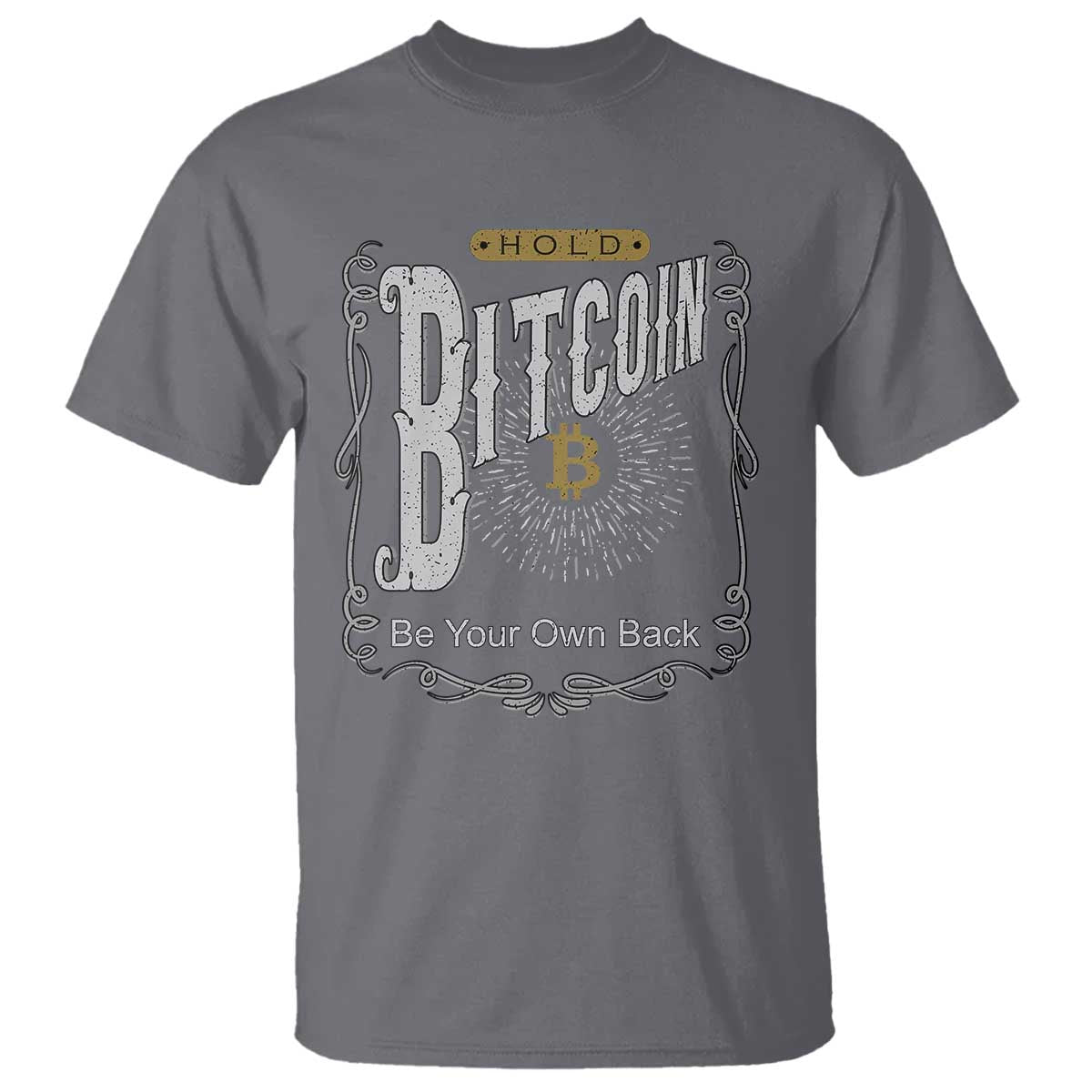 Funny Crypto Investing T Shirt - Vintage Bitcoin HODL Be Your Own Bank Cryptocurrency Tee TS02 Charcoal Print Your Wear