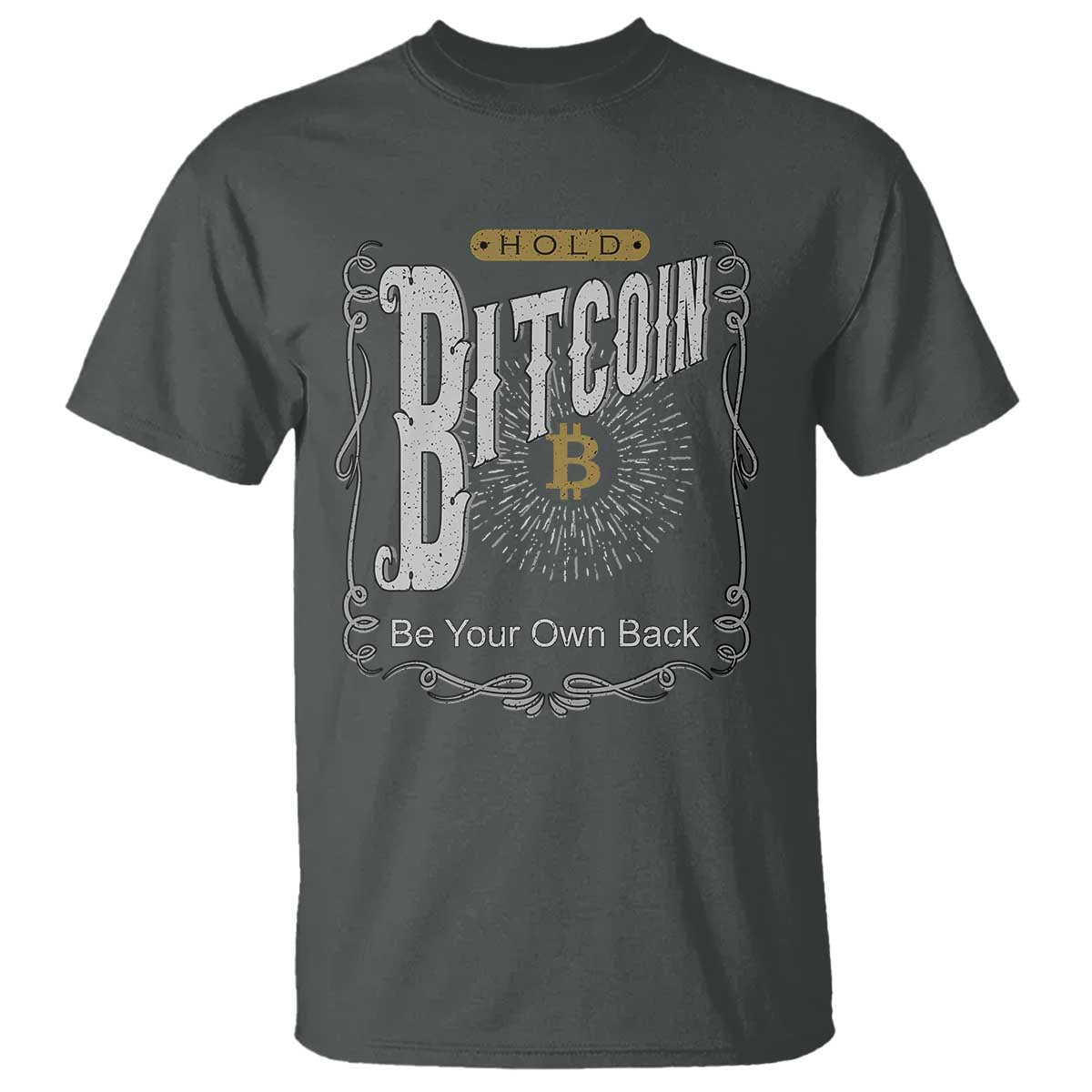 Funny Crypto Investing T Shirt - Vintage Bitcoin HODL Be Your Own Bank Cryptocurrency Tee TS02 Dark Heather Print Your Wear