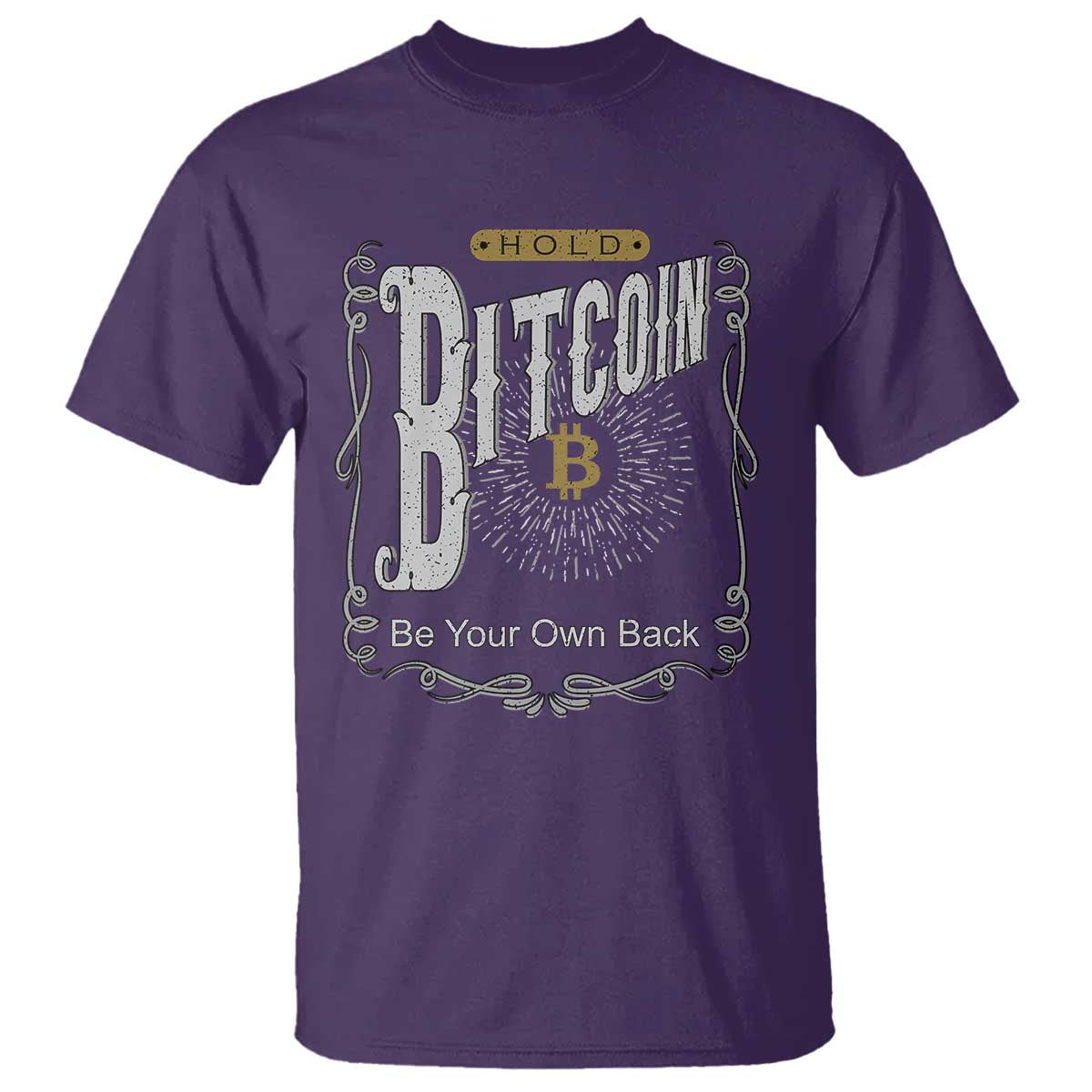 Funny Crypto Investing T Shirt - Vintage Bitcoin HODL Be Your Own Bank Cryptocurrency Tee TS02 Purple Print Your Wear