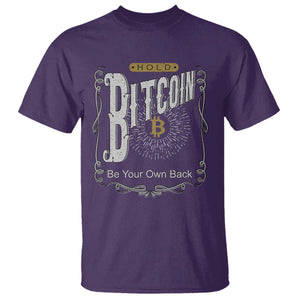 Funny Crypto Investing T Shirt Vintage Bitcoin HODL Be Your Own Bank Cryptocurrency TS02 Purple Print Your Wear