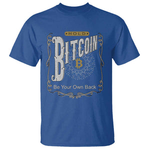 Funny Crypto Investing T Shirt - Vintage Bitcoin HODL Be Your Own Bank Cryptocurrency Tee TS02 Royal Blue Print Your Wear