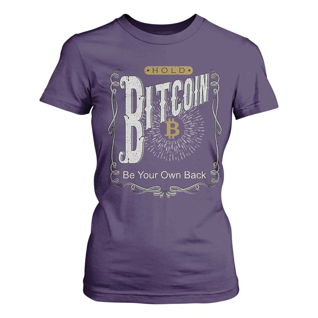Funny Crypto Investing T Shirt For Women Vintage Bitcoin HODL Be Your Own Bank Cryptocurrency TS02 Purple Print Your Wear