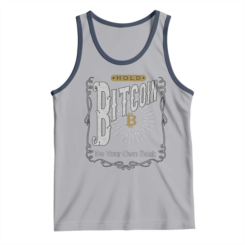 Funny Crypto Investing Tank Top Vintage Bitcoin HODL Be Your Own Bank Cryptocurrency TS02 Athletic Heather Navy Print Your Wear