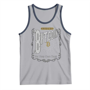 Funny Crypto Investing Tank Top Vintage Bitcoin HODL Be Your Own Bank Cryptocurrency TS02 Athletic Heather Navy Print Your Wear