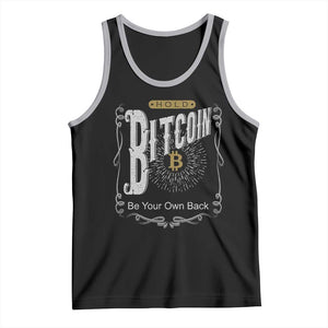 Funny Crypto Investing Tank Top Vintage Bitcoin HODL Be Your Own Bank Cryptocurrency TS02 Black Athletic Heather Print Your Wear