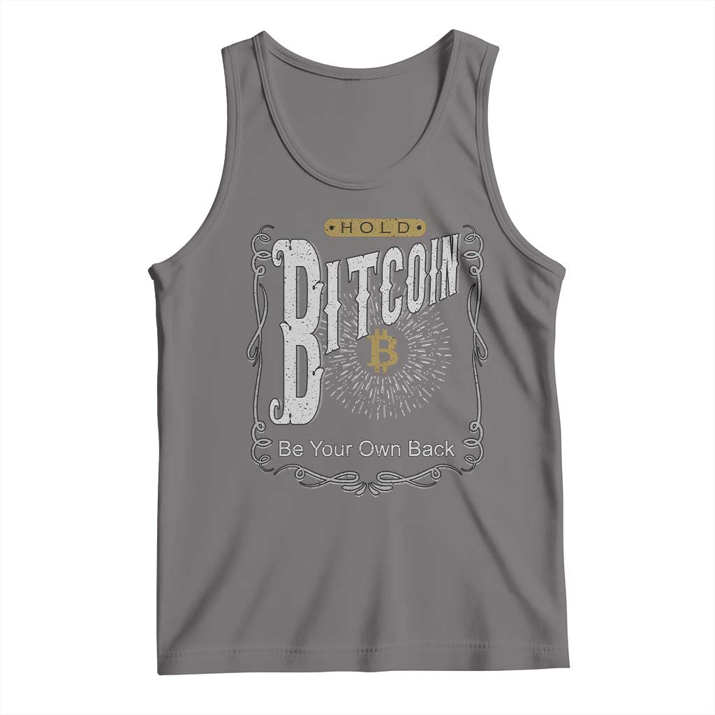 Funny Crypto Investing Tank Top Vintage Bitcoin HODL Be Your Own Bank Cryptocurrency TS02 Deep Heather Print Your Wear