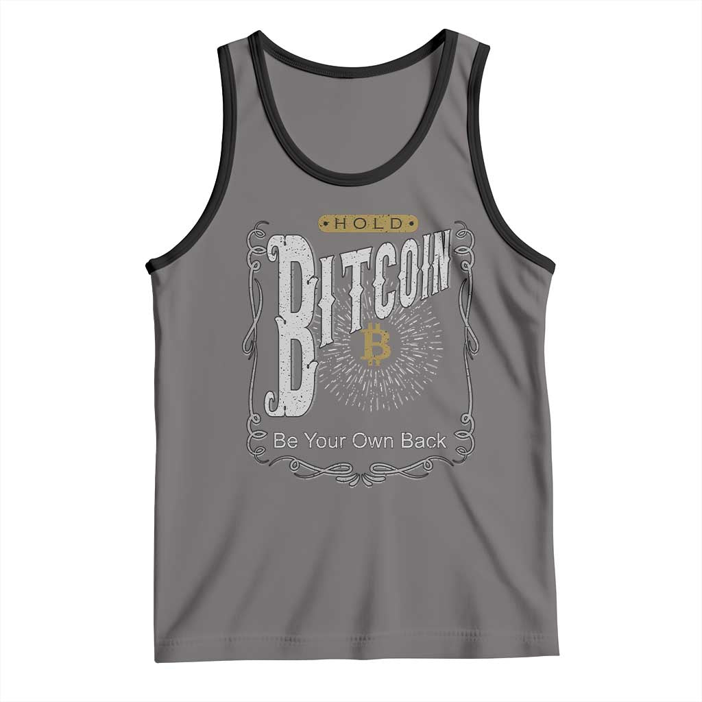 Funny Crypto Investing Tank Top Vintage Bitcoin HODL Be Your Own Bank Cryptocurrency TS02 Deep Heather Black Print Your Wear