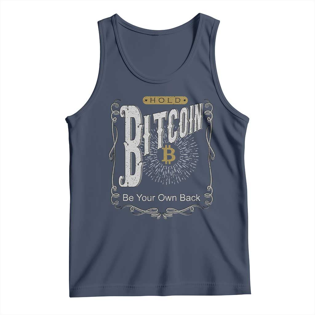 Funny Crypto Investing Tank Top Vintage Bitcoin HODL Be Your Own Bank Cryptocurrency TS02 Navy Print Your Wear