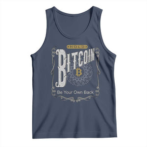 Funny Crypto Investing Tank Top Vintage Bitcoin HODL Be Your Own Bank Cryptocurrency TS02 Navy Print Your Wear