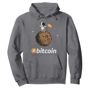 Funny Crypto Investing Hoodie Bitcoin BTC Crypto to the Moon Graphic Featuring Astronaut TS02 Charcoal Print Your Wear