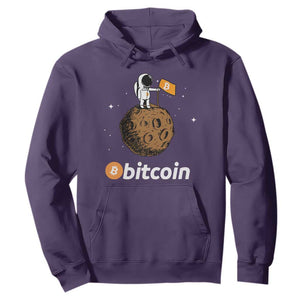 Funny Crypto Investing Hoodie Bitcoin BTC Crypto to the Moon Graphic Featuring Astronaut TS02 Purple Print Your Wear