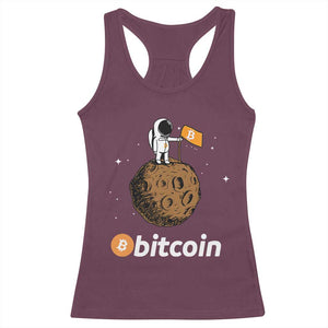 Funny Crypto Investing Racerback Tank Top Bitcoin BTC Crypto to the Moon Graphic Featuring Astronaut TS02 Maroon Print Your Wear