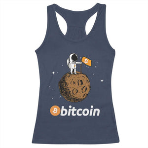 Funny Crypto Investing Racerback Tank Top Bitcoin BTC Crypto to the Moon Graphic Featuring Astronaut TS02 Navy Print Your Wear