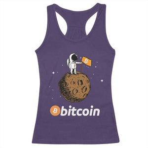 Funny Crypto Investing Racerback Tank Top Bitcoin BTC Crypto to the Moon Graphic Featuring Astronaut TS02 Purple Print Your Wear