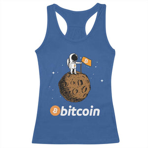 Funny Crypto Investing Racerback Tank Top Bitcoin BTC Crypto to the Moon Graphic Featuring Astronaut TS02 Royal Blue Print Your Wear
