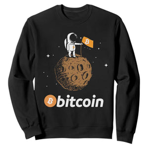 Funny Crypto Investing Sweatshirt Bitcoin BTC Crypto to the Moon Graphic Featuring Astronaut TS02 Black Print Your Wear