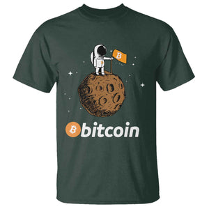 Funny Crypto Investing T Shirt Bitcoin BTC Crypto to the Moon Graphic Featuring Astronaut TS02 Dark Forest Green Print Your Wear