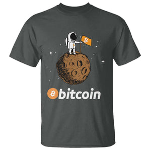 Funny Crypto Investing T Shirt Bitcoin BTC Crypto to the Moon Graphic Featuring Astronaut TS02 Dark Heather Print Your Wear