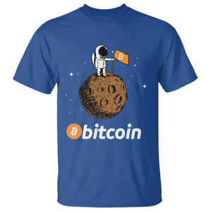 Funny Crypto Investing T Shirt Bitcoin BTC Crypto to the Moon Graphic Featuring Astronaut TS02 Royal Blue Print Your Wear