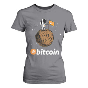 Funny Crypto Investing T Shirt For Women Bitcoin BTC Crypto to the Moon Graphic Featuring Astronaut TS02 Charcoal Print Your Wear