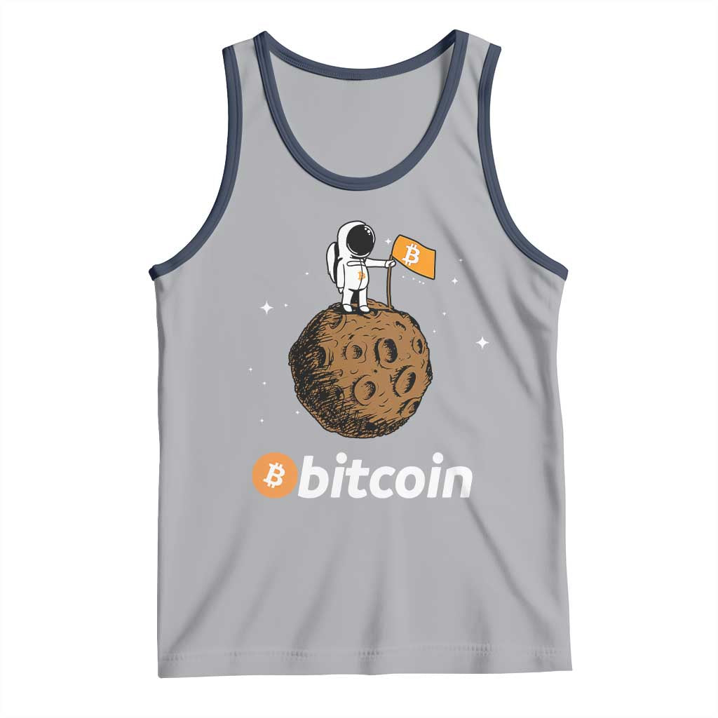 Funny Crypto Investing Tank Top Bitcoin BTC Crypto to the Moon Graphic Featuring Astronaut TS02 Athletic Heather Navy Print Your Wear