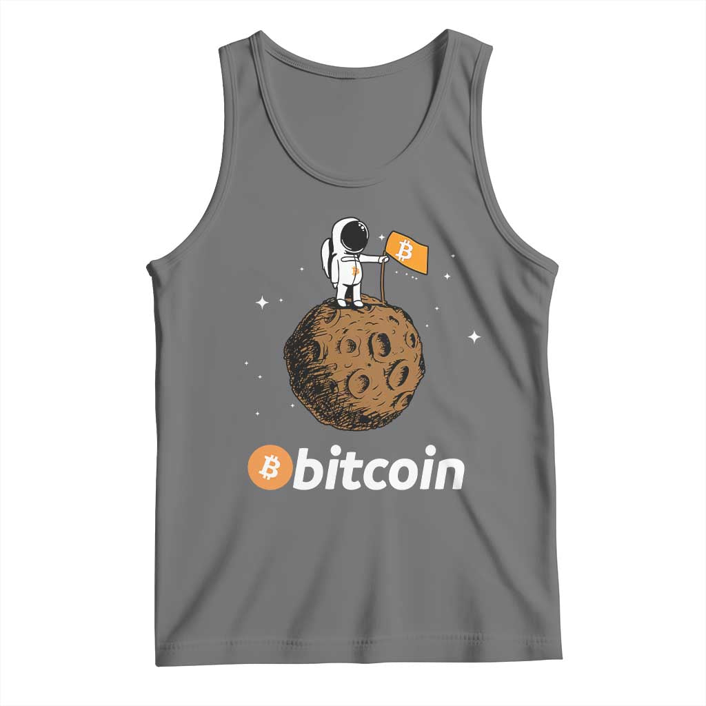 Funny Crypto Investing Tank Top Bitcoin BTC Crypto to the Moon Graphic Featuring Astronaut TS02 Black Heather Print Your Wear