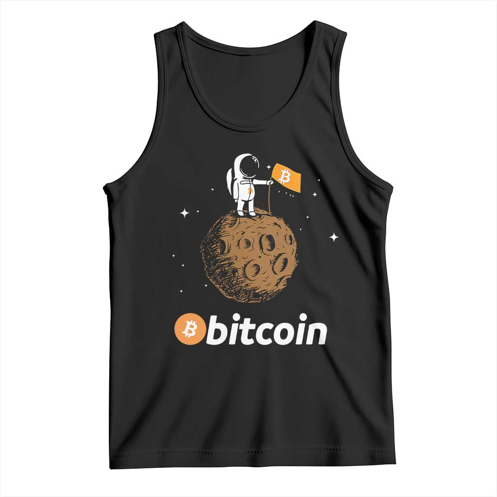 Funny Crypto Investing Tank Top Bitcoin BTC Crypto to the Moon Graphic Featuring Astronaut TS02 Black Print Your Wear