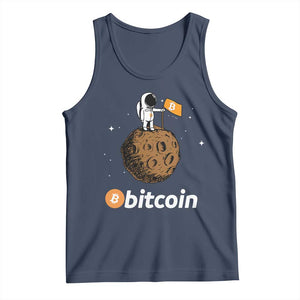 Funny Crypto Investing Tank Top Bitcoin BTC Crypto to the Moon Graphic Featuring Astronaut TS02 Navy Print Your Wear