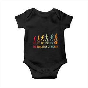 Funny Crypto Investing Baby Onesie The Evolution Of Money Bitcoin BTC Cryptocurrency TS02 Black Print Your Wear