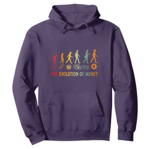 Funny Crypto Investing Hoodie The Evolution Of Money Bitcoin BTC Cryptocurrency TS02 Purple Print Your Wear