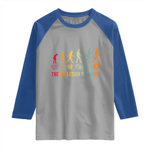 Funny Crypto Investing Raglan Shirt The Evolution Of Money Bitcoin BTC Cryptocurrency TS02 Sport Gray Royal Print Your Wear