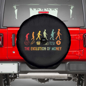 Funny Crypto Investing Spare Tire Cover The Evolution Of Money Bitcoin BTC Cryptocurrency TS02 Black Print Your Wear
