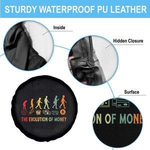 Funny Crypto Investing Spare Tire Cover The Evolution Of Money Bitcoin BTC Cryptocurrency TS02 Print Your Wear