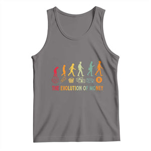 Funny Crypto Investing Tank Top The Evolution Of Money Bitcoin BTC Cryptocurrency TS02 Deep Heather Print Your Wear