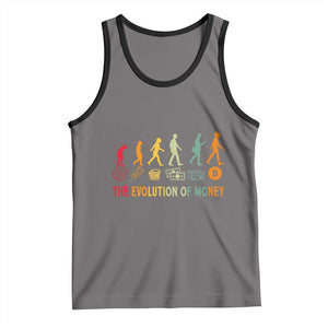 Funny Crypto Investing Tank Top The Evolution Of Money Bitcoin BTC Cryptocurrency TS02 Deep Heather Black Print Your Wear
