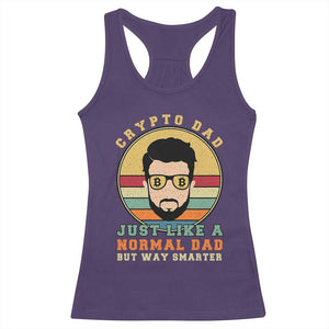 Funny Crypto Dad Racerback Tank Top Just Like A Normal Dad But Way Cooler Cryptocurrency Retro TS02 Purple Print Your Wear