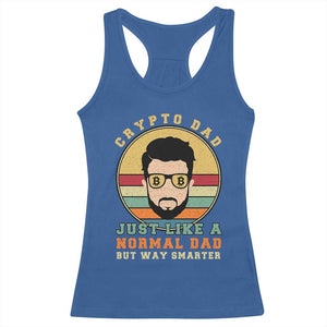 Funny Crypto Dad Racerback Tank Top Just Like A Normal Dad But Way Cooler Cryptocurrency Retro TS02 Royal Blue Print Your Wear