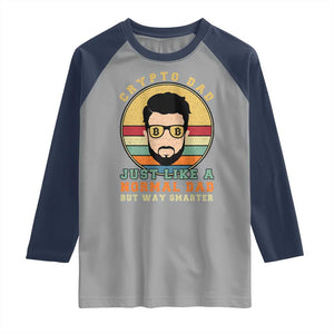 Funny Crypto Dad Raglan Shirt Just Like A Normal Dad But Way Cooler Cryptocurrency Retro TS02 Sport Gray Navy Print Your Wear