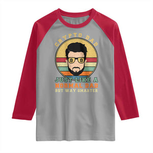 Funny Crypto Dad Raglan Shirt Just Like A Normal Dad But Way Cooler Cryptocurrency Retro TS02 Sport Gray Red Print Your Wear
