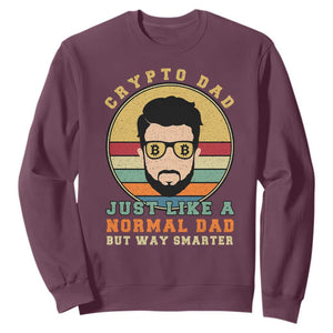 Funny Crypto Dad Sweatshirt Just Like A Normal Dad But Way Cooler Cryptocurrency Retro TS02 Maroon Print Your Wear