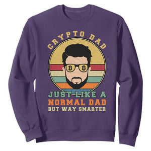 Funny Crypto Dad Sweatshirt Just Like A Normal Dad But Way Cooler Cryptocurrency Retro TS02 Purple Print Your Wear
