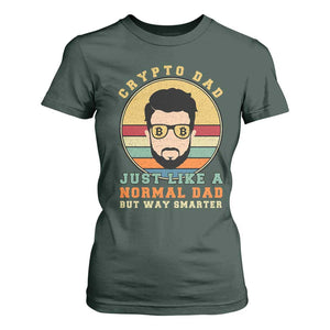 Funny Crypto Dad T Shirt For Women Just Like A Normal Dad But Way Cooler Cryptocurrency Retro TS02 Dark Forest Green Print Your Wear