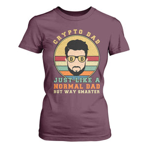 Funny Crypto Dad T Shirt For Women Just Like A Normal Dad But Way Cooler Cryptocurrency Retro TS02 Maroon Print Your Wear