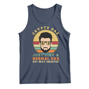 Funny Crypto Dad Tank Top Just Like A Normal Dad But Way Cooler Cryptocurrency Retro TS02 Navy Print Your Wear